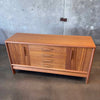 Vintage John Keal for Brown Saltman Bleached Mahogany Credenza + Hutch