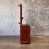 Late Victorian American Vanity Dresser With Mirror & Glass Roller Feet