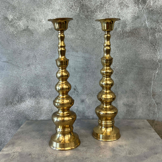 Pair of Brass HOMCO Candle Stick Holders Made in Japan