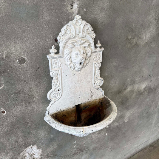 Vintage Cast Iron Wall Fountain With Lions Head