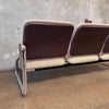 Postmodern Steelcase Chrome & Oatmeal Tweed 3 Seater Sofa