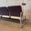 Postmodern Steelcase Chrome & Oatmeal Tweed 3 Seater Sofa