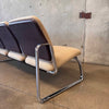 Postmodern Steelcase Chrome & Oatmeal Tweed 3 Seater Sofa