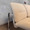 Postmodern Steelcase Chrome & Oatmeal Tweed 3 Seater Sofa