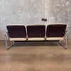 Postmodern Steelcase Chrome & Oatmeal Tweed 3 Seater Sofa