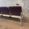 Postmodern Steelcase Chrome & Oatmeal Tweed 3 Seater Sofa
