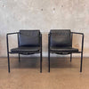 Pair of Black Leather Brenda Arm Chairs by Antonio Citterio for Flexform #1