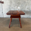 Vintage Handcrafted Redwood Side Table