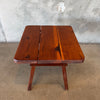 Vintage Handcrafted Redwood Side Table