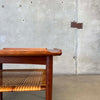Danish Modern Teak + Cane Side Table by Poul Jensen for Selig