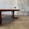 Mid Century Modern Walnut Dining Table w/ Two Leaves