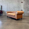 Carmel Leather And Velvet Seat Chesterfield Sofa