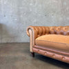Carmel Leather And Velvet Seat Chesterfield Sofa