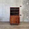 Mid Century Modern Walnut And Glass Shelf Cabinet By Stanley