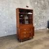 Mid Century Modern Walnut And Glass Shelf Cabinet By Stanley