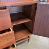 Mid Century Modern Walnut And Glass Shelf Cabinet By Stanley