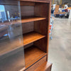 Mid Century Modern Walnut And Glass Shelf Cabinet By Stanley