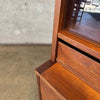 Mid Century Modern Walnut And Glass Shelf Cabinet By Stanley