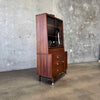 Mid Century Modern Walnut And Glass Shelf Cabinet By Stanley