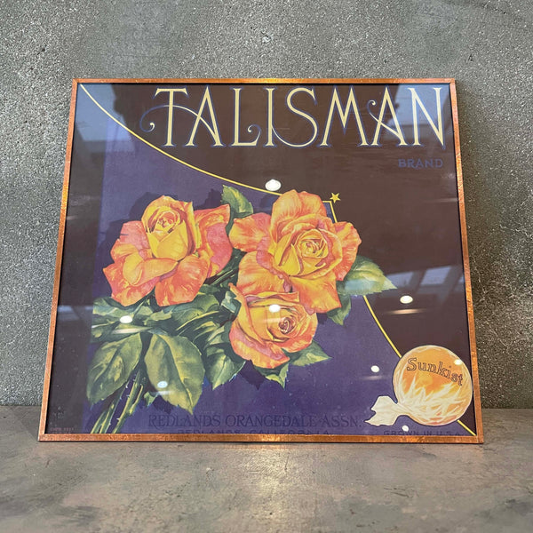Vintage Fruit Crate Framed Label Redlands, CA - Talisman
