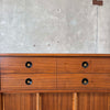 Mid Century Walnut & Brass Highboy Dresser By Stanley