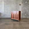 Mid Century Walnut & Brass Highboy Dresser By Stanley