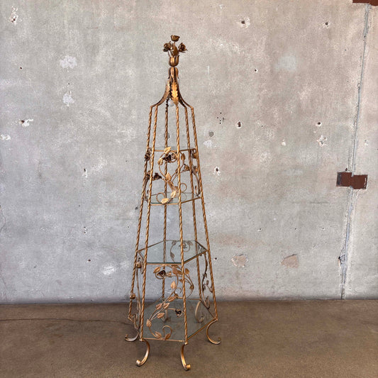 Florentine Metal And Glass Etagere