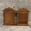 Pair of Vintage Rustic Wood Framed Embossed Aluminum Religious Art