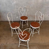 Set of 4 Vintage Ice Cream Parlor Chairs Wrought Iron