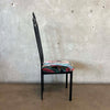 4 Vintage Post Modern Black/Floral Print Dining Chairs
