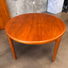 Vintage Danish Teak Round Expandable Dining Table