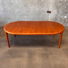 Vintage Danish Teak Round Expandable Dining Table