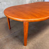 Vintage Danish Teak Round Expandable Dining Table