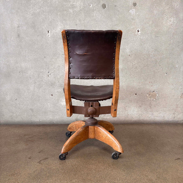 1930s DO/MORE・INDASTORIAL CHAIR USA Rare Vtg Antique Early DoMore Industrial Rolling Metal Plywood