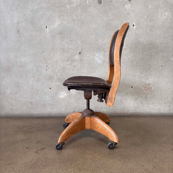 1930s DO/MORE・INDASTORIAL CHAIR USA 1930's Rolling/Reclining Desk Chair
