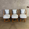 Set of Three 1960's Bamboo Swivel Chairs