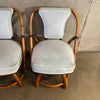 Set of Three 1960's Bamboo Swivel Chairs