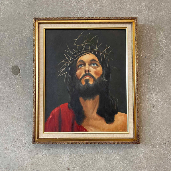1978 Jesus Oil On Canvas Framed Painting - HOLD Product Image
