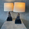 Pair of Vintage Chinese Figural Lamps in Soap Stone