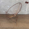 Mid Century Garden Iron Chair with Cupholder