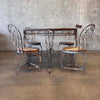 Vintage Garden Wrought Iron & Wood Dining Set