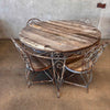 Vintage Garden Wrought Iron & Wood Dining Set