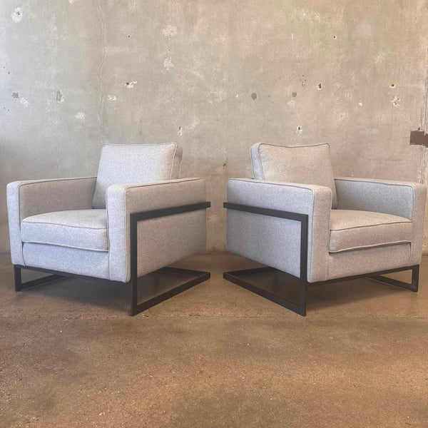 Pair of Mid Century Modern Style Gray and Black Chairs