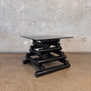 1980's Post Modern Black Geometric Smoked Glass Accent Table