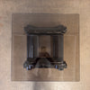 1980's Post Modern Black Geometric Smoked Glass Accent Table