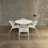 Mid Century Modern White Metal Patio Set