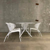 Mid Century Modern White Metal Patio Set