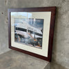 Vintage Framed Print Of A Boeing 747 & 1980s Ford Van