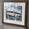 Vintage Framed Print Of A Boeing 747 & 1980s Ford Van