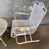 Post Modern Iron & Mesh Wire Table & 2 Bouncing Chairs